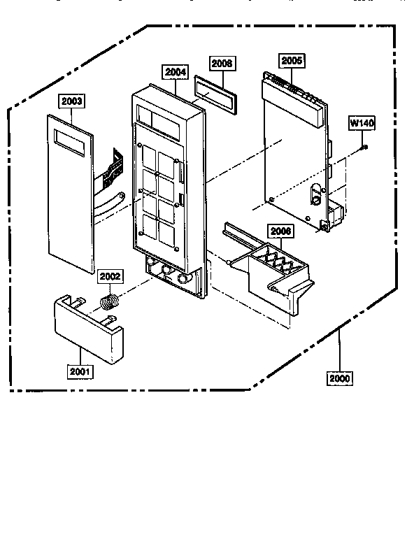 Kenmore 72166291690 control panel diagram
