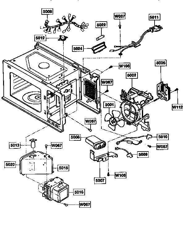 Kenmore 72166291690 oven interior diagram
