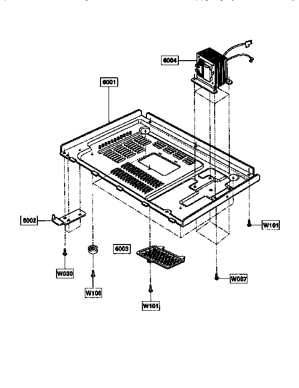 Kenmore 72166291690 base plate diagram