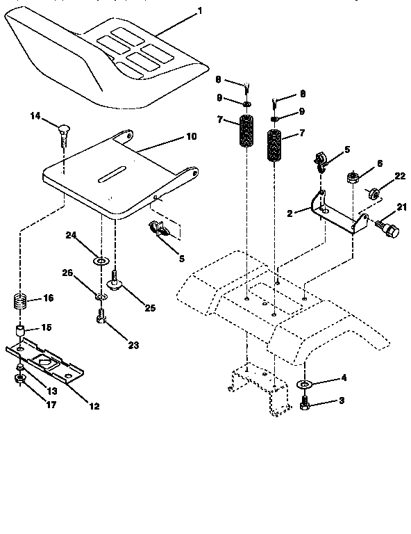 Craftsman 917259360 seat assembly diagram