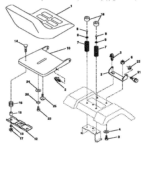 Craftsman 917259350 seat assembly diagram