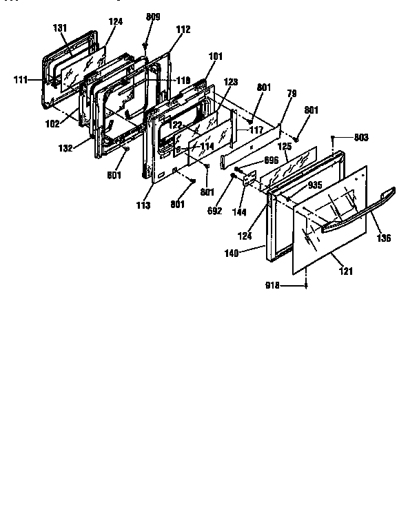 Kenmore 91140469690 door section diagram