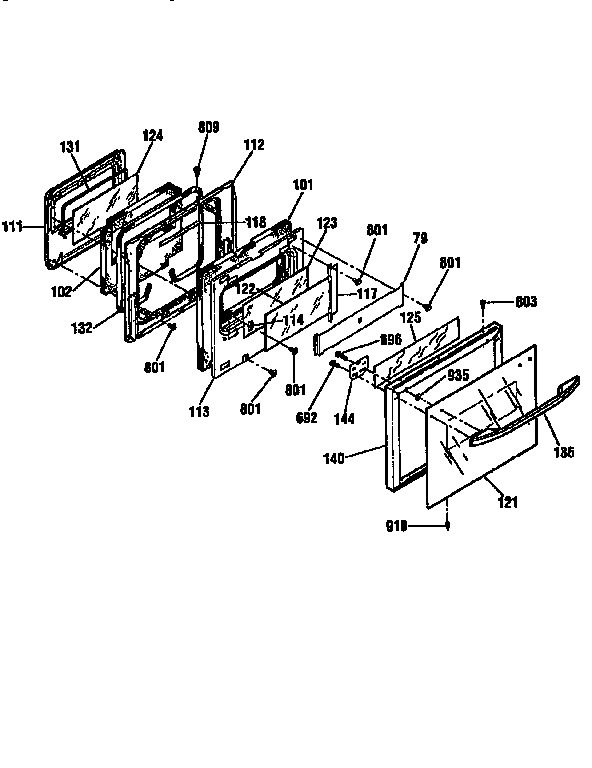Kenmore 91130469690 door section diagram