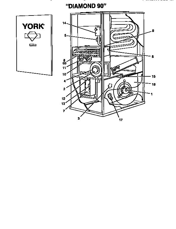 York P3URD16N07501 blower assembly diagram