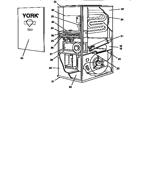 York P3URD16N07501 heat exchanger diagram