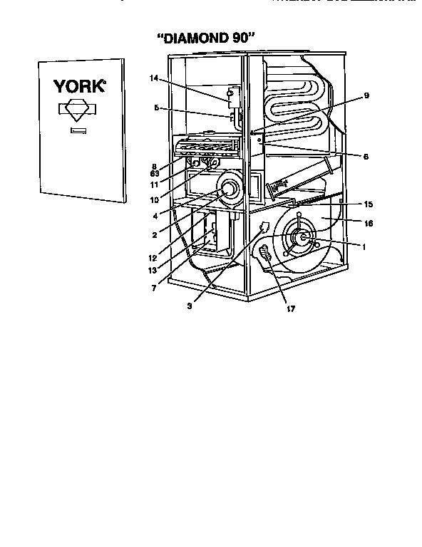 York P3URD12N07501 blower assembly diagram