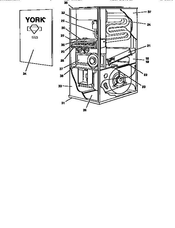 York P3URD12N07501 heat exchanger diagram