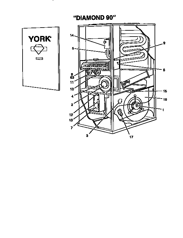 York P3URD10N05501 blower assembly diagram