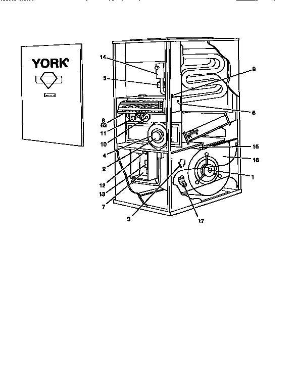 York P3URD14N09501 blower assembly diagram
