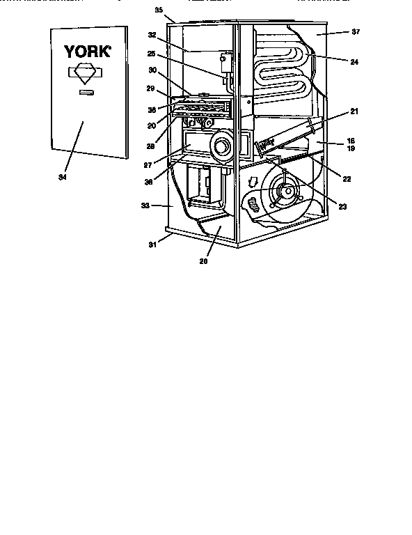 York P3URD14N09501 heat exchanger diagram