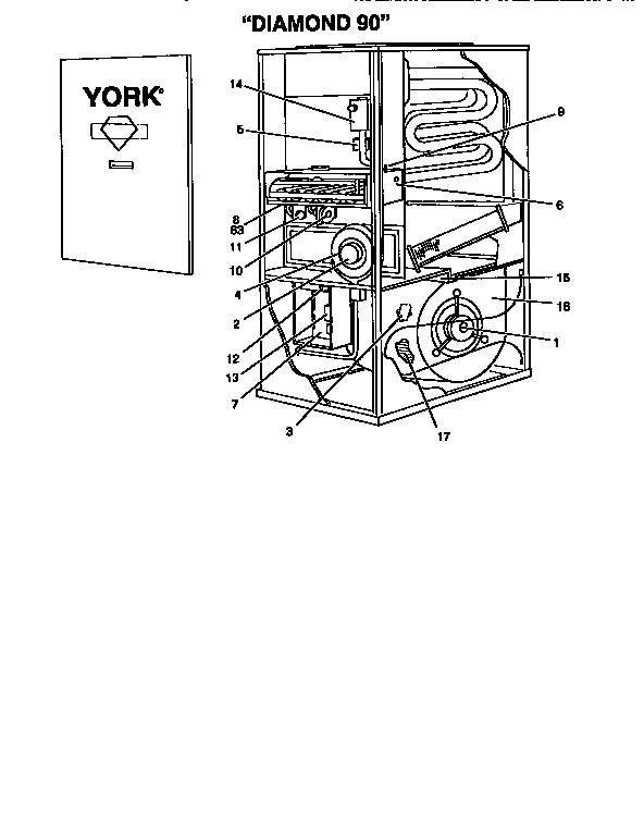 York P3URD08N03701 blower assembly diagram