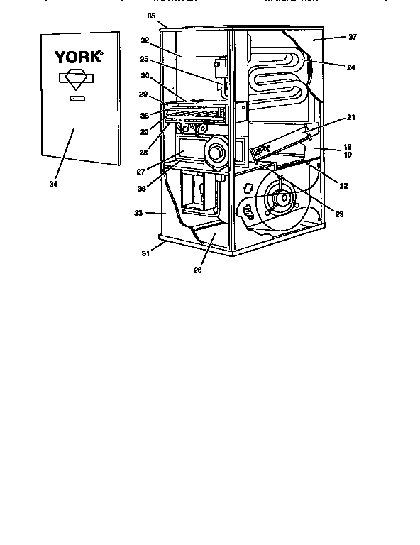 York P3URD08N03701 heat exchange assembly diagram