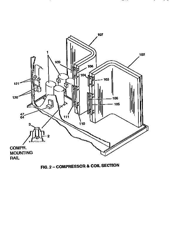 York D2CG240N32025A compressor and coil section diagram