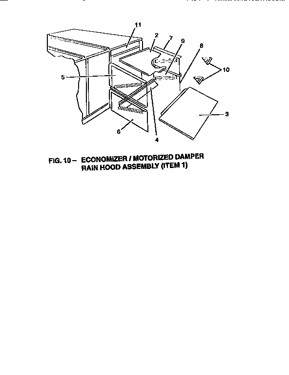 York D2CG240N32025A rain hood assembly diagram