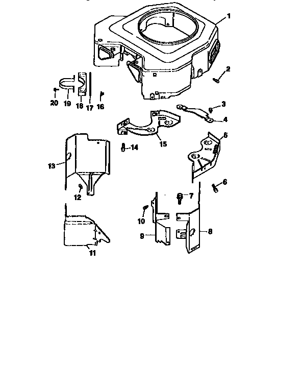 Craftsman 917251493 blower housing and baffles diagram