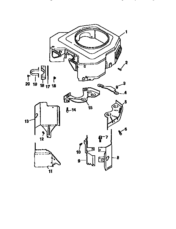 Craftsman 917251642 blower housing and baffles diagram