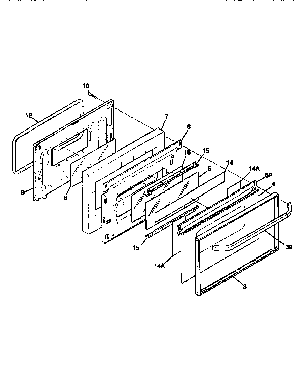 Frigidaire FEF350CETA door diagram