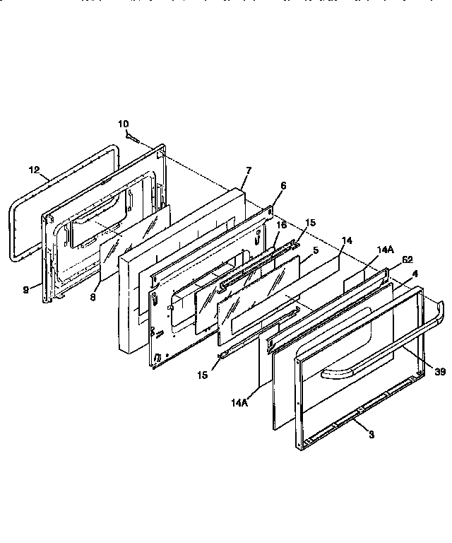 Frigidaire FEF350BEDA door diagram