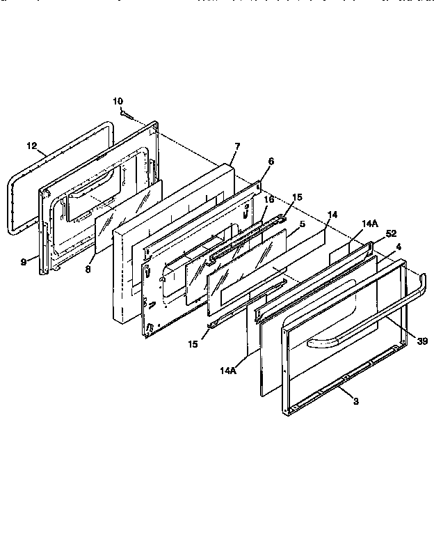 Frigidaire FEF350BEWA door diagram