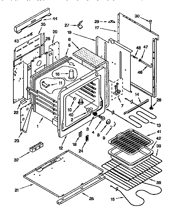 Whirlpool RF4700XBW4 oven diagram