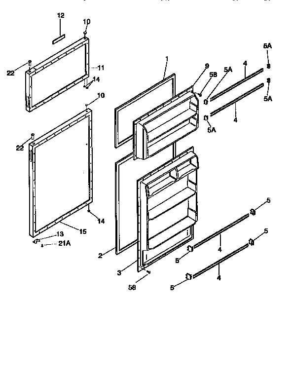 Kenmore 2539366080 doors diagram