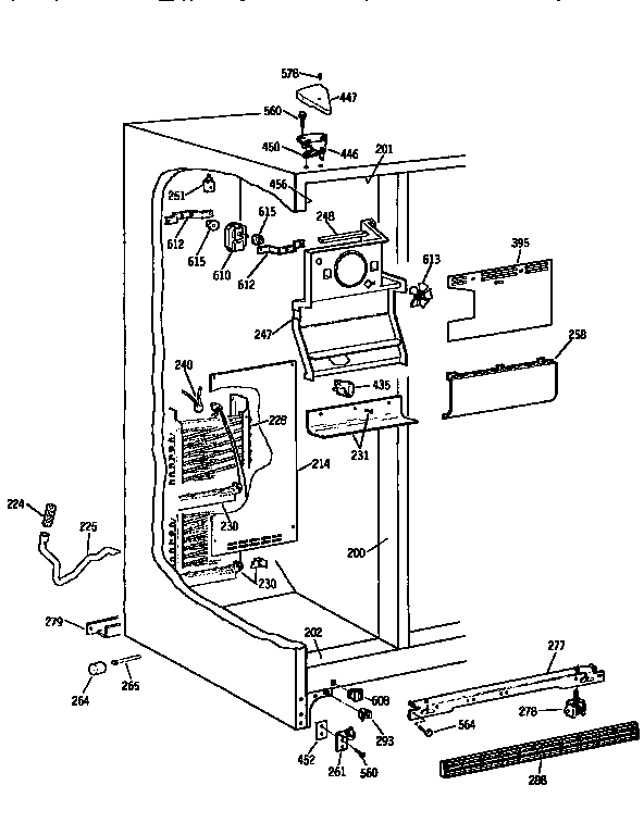 Kenmore 3639557850 freezer section diagram