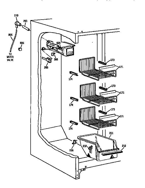 Kenmore 3639557850 freezer section diagram