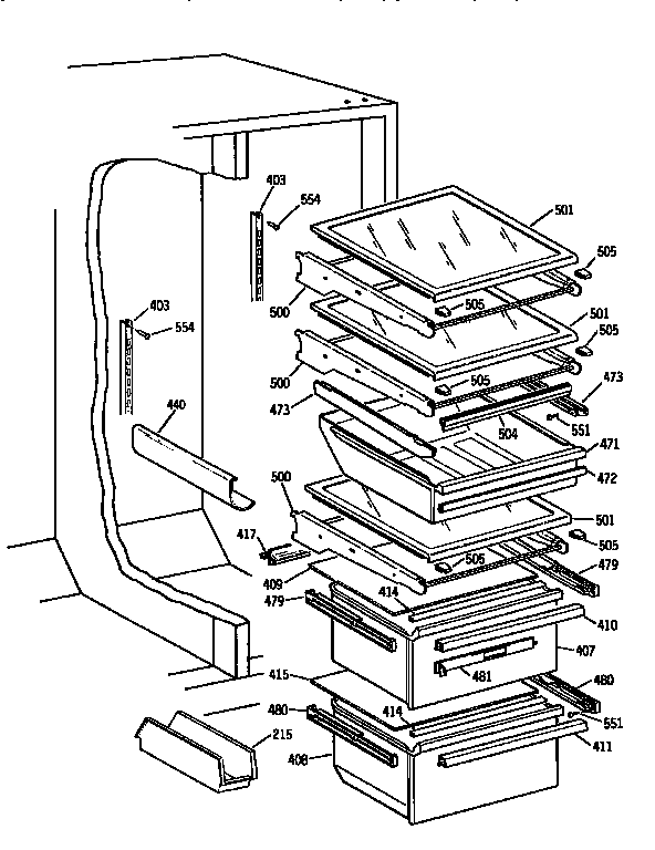 Kenmore 3639557850 fresh food section diagram