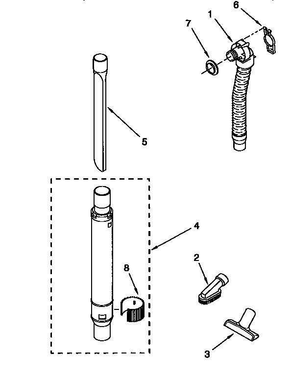 Kenmore 11636312690C hose and attachment diagram