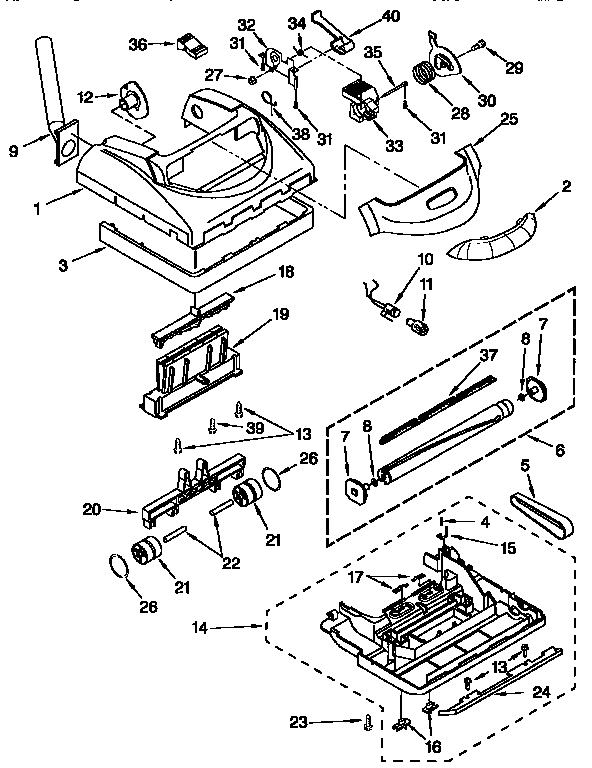 Kenmore 11636312690 nozzle and motor diagram