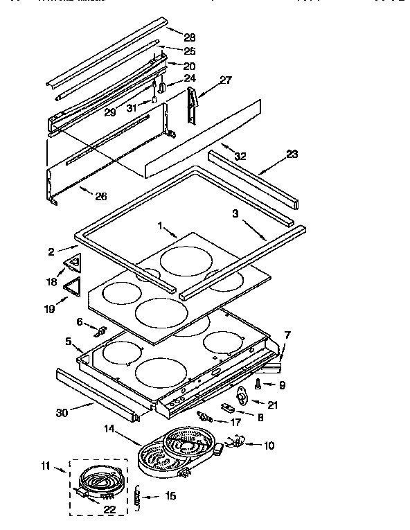 KitchenAid KERC607EAL0 cooktop diagram