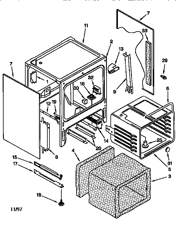 KitchenAid KERC607EAL0 oven chassis diagram
