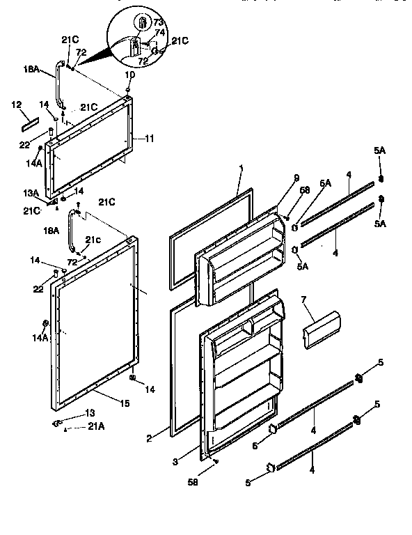 Kenmore 2539366290 doors diagram