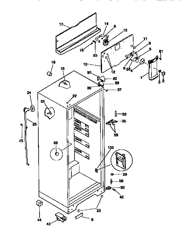 Kenmore 2539366290 cabinet parts diagram