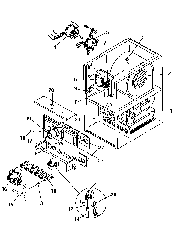 ICP GDJ050M12B1 burner assembly diagram