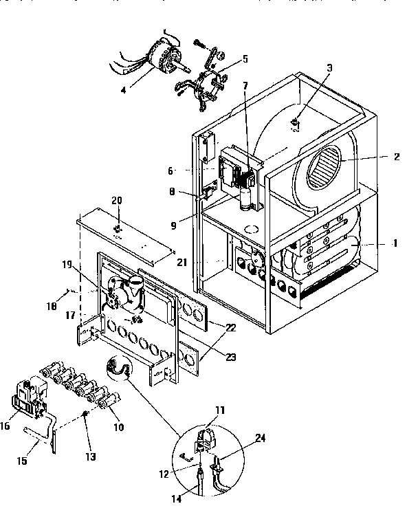 ICP GDJ125M20A burner assembly diagram