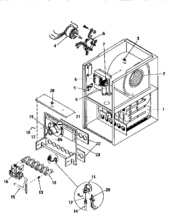 ICP GDJ100M16A1 burner assembly diagram