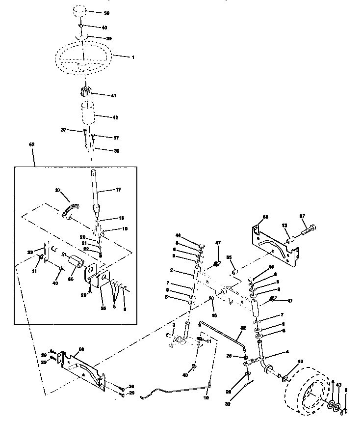 Craftsman 917256891 steering assembly diagram