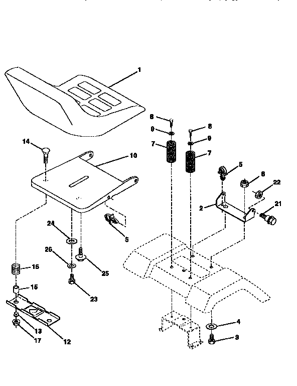 Craftsman 917256891 seat assembly diagram