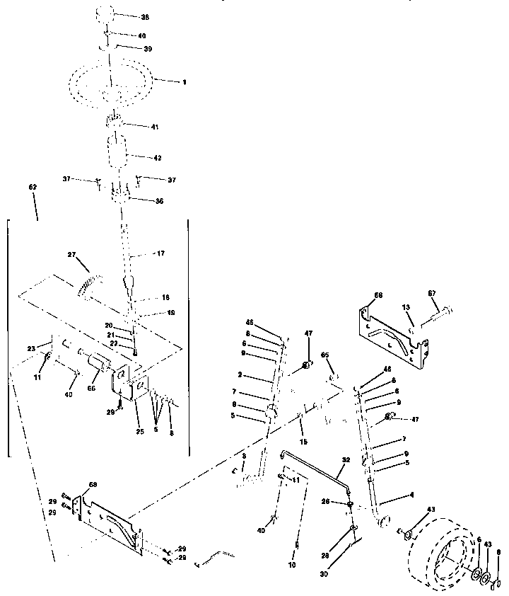 Craftsman 917256812 steering and front axle diagram
