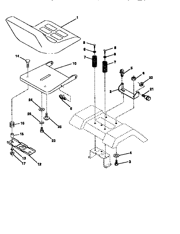 Craftsman 917256812 seat assembly diagram