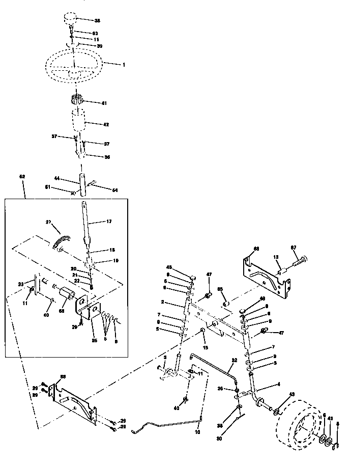 Craftsman 917256545 steering assembly diagram