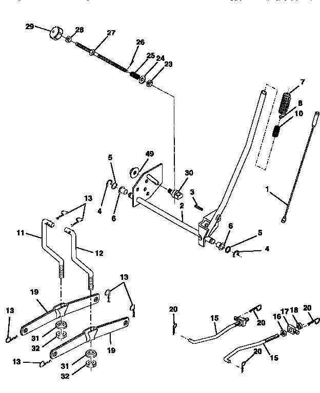 Craftsman 917256545 mower lift diagram