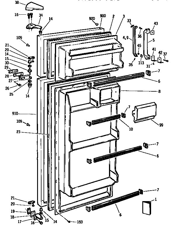 Kenmore 3639652281 doors diagram