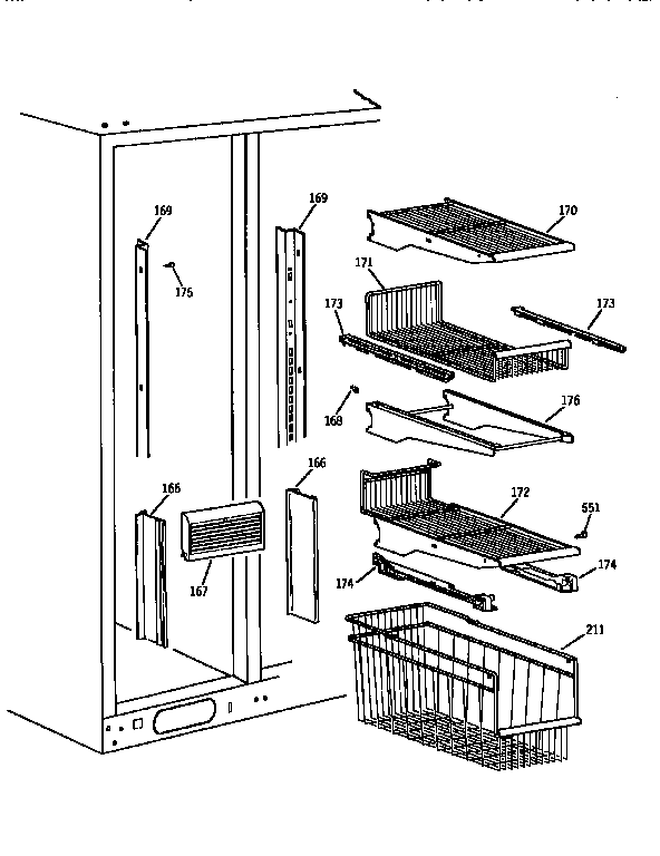 Kenmore 3639564720 freezer section diagram