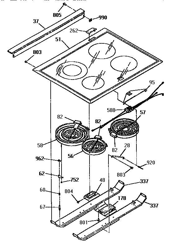 Kenmore 91146759590 main top section diagram