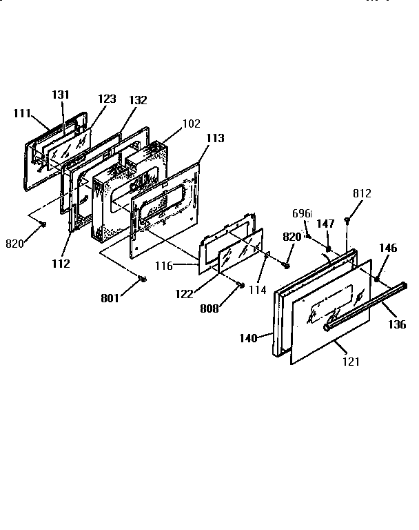 Kenmore 91146759590 door section diagram