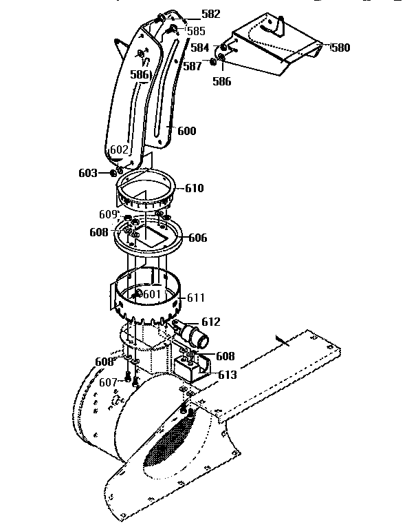 Craftsman 536886650 discharge chute assembly diagram