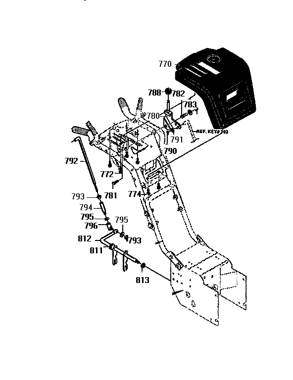 Craftsman 536886650 handle assembly diagram