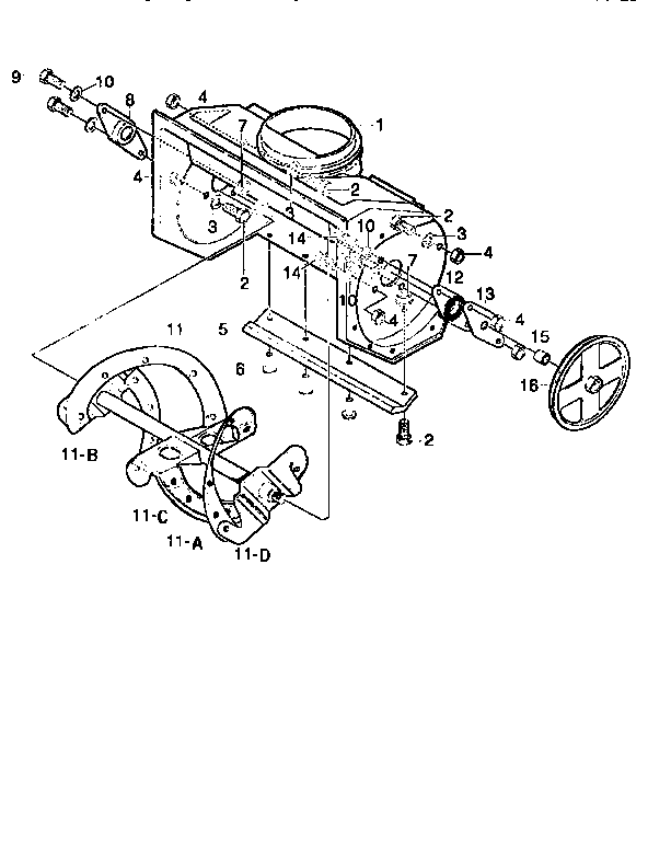 Craftsman 536884550 auger housing diagram